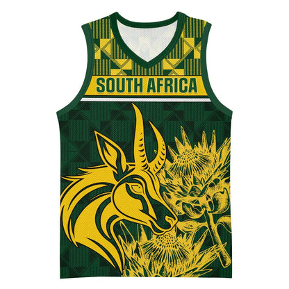 Custom South Africa Rugby Basketball Jersey - Go Springboks with African Pattern LT01