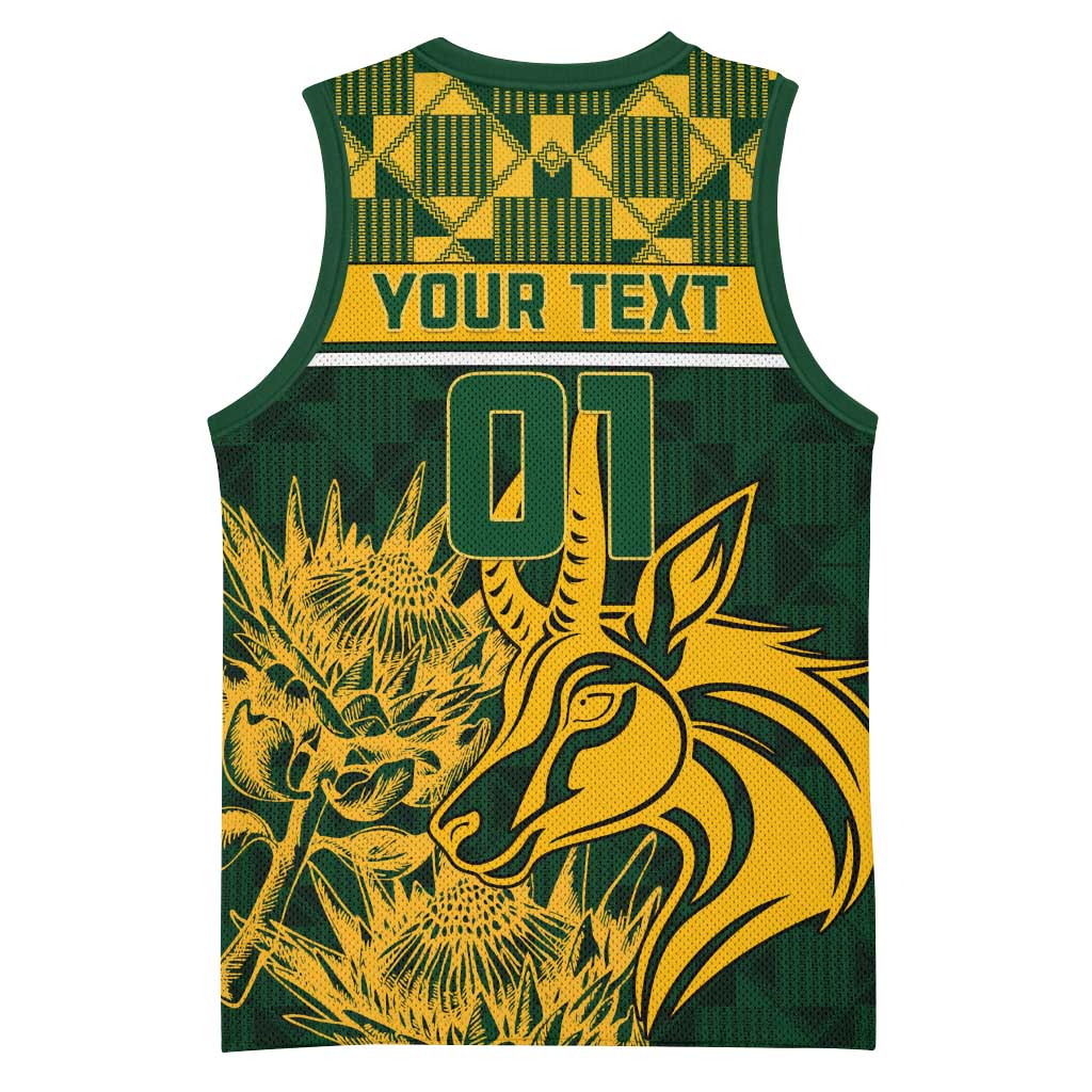 Custom South Africa Rugby Basketball Jersey - Go Springboks with African Pattern LT01