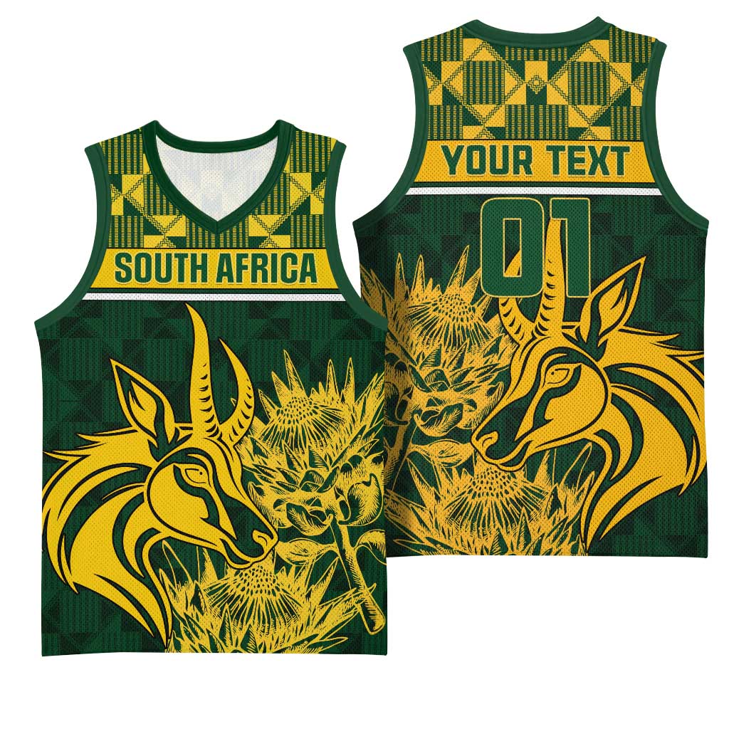 Custom South Africa Rugby Basketball Jersey - Go Springboks with African Pattern LT01
