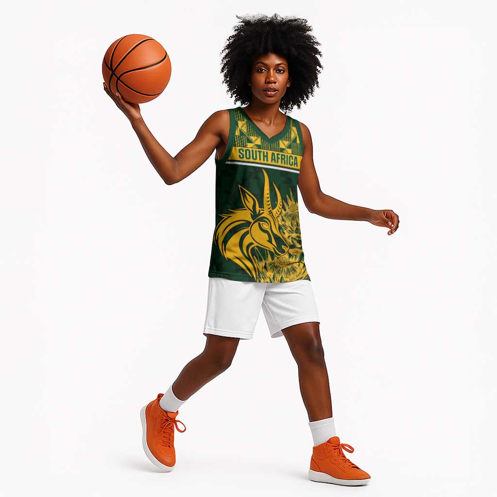 Custom South Africa Rugby Basketball Jersey - Go Springboks with African Pattern LT01