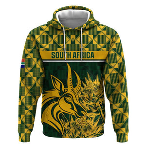 Custom South Africa Rugby Hoodie - Go Springboks with African Pattern