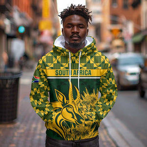 Custom South Africa Rugby Hoodie - Go Springboks with African Pattern