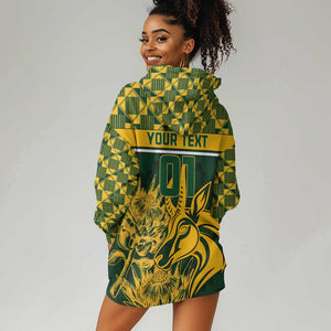 Custom South Africa Rugby Hoodie Dress - Go Springboks with African Pattern