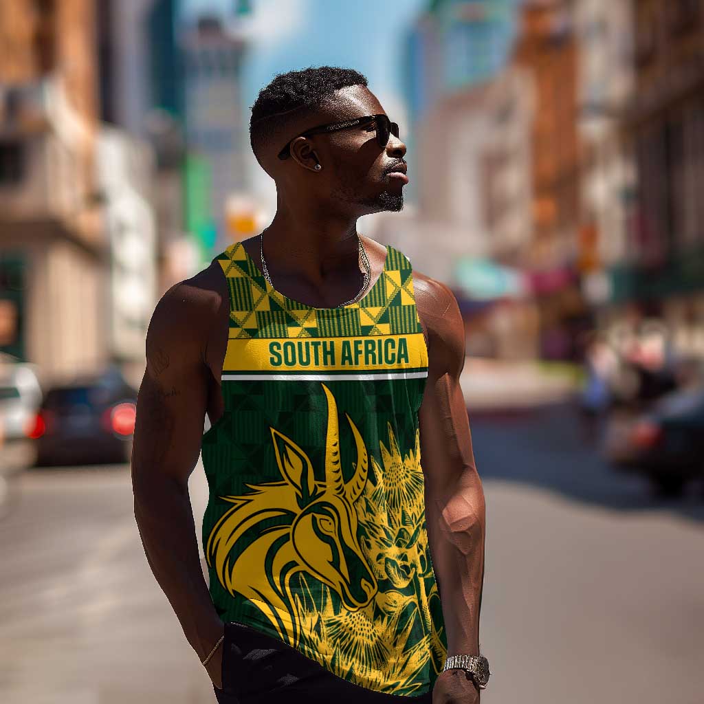 Custom South Africa Rugby Men Tank Top - Go Springboks with African Pattern