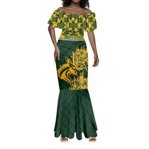 Custom South Africa Rugby Mermaid Dress - Go Springboks with African Pattern