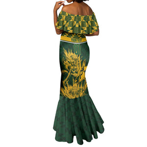 Custom South Africa Rugby Mermaid Dress - Go Springboks with African Pattern