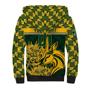 Custom South Africa Rugby Sherpa Hoodie - Go Springboks with African Pattern