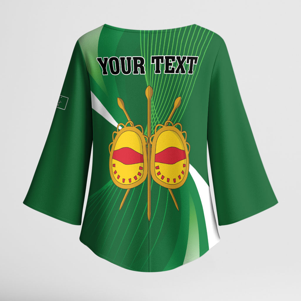 Personalised Kingdom of Ankole Kimono Sleeve Blouse Obugabe Bw Ankole