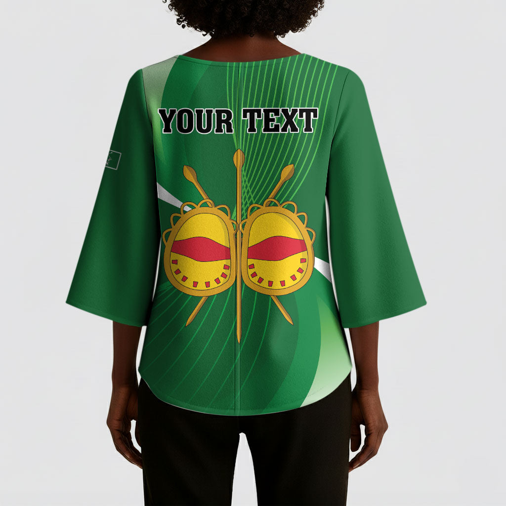 Personalised Kingdom of Ankole Kimono Sleeve Blouse Obugabe Bw Ankole