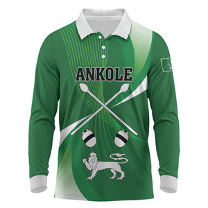 Personalised Kingdom of Ankole Long Sleeve Polo Shirt Obugabe Bw Ankole