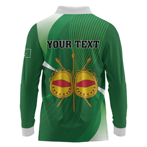 Personalised Kingdom of Ankole Long Sleeve Polo Shirt Obugabe Bw Ankole