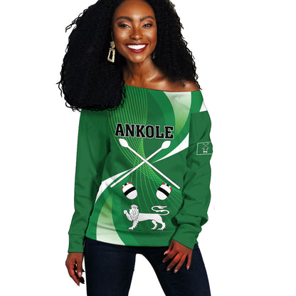 Personalised Kingdom of Ankole Off Shoulder Sweater Obugabe Bw Ankole