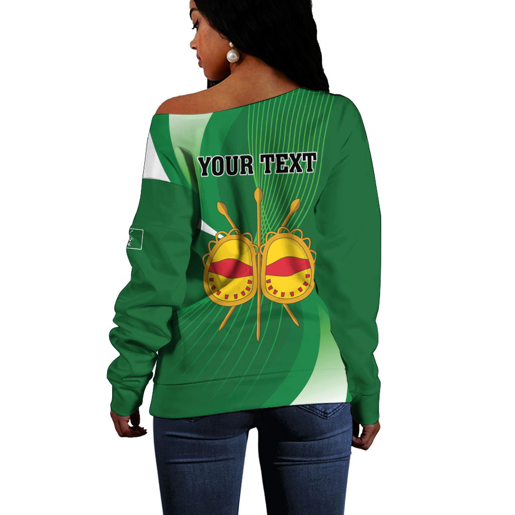 Personalised Kingdom of Ankole Off Shoulder Sweater Obugabe Bw Ankole