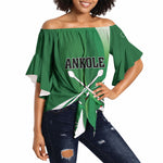 Personalised Kingdom of Ankole Off Shoulder Wrap Waist Top Obugabe Bw Ankole