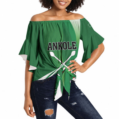 Personalised Kingdom of Ankole Off Shoulder Wrap Waist Top Obugabe Bw Ankole