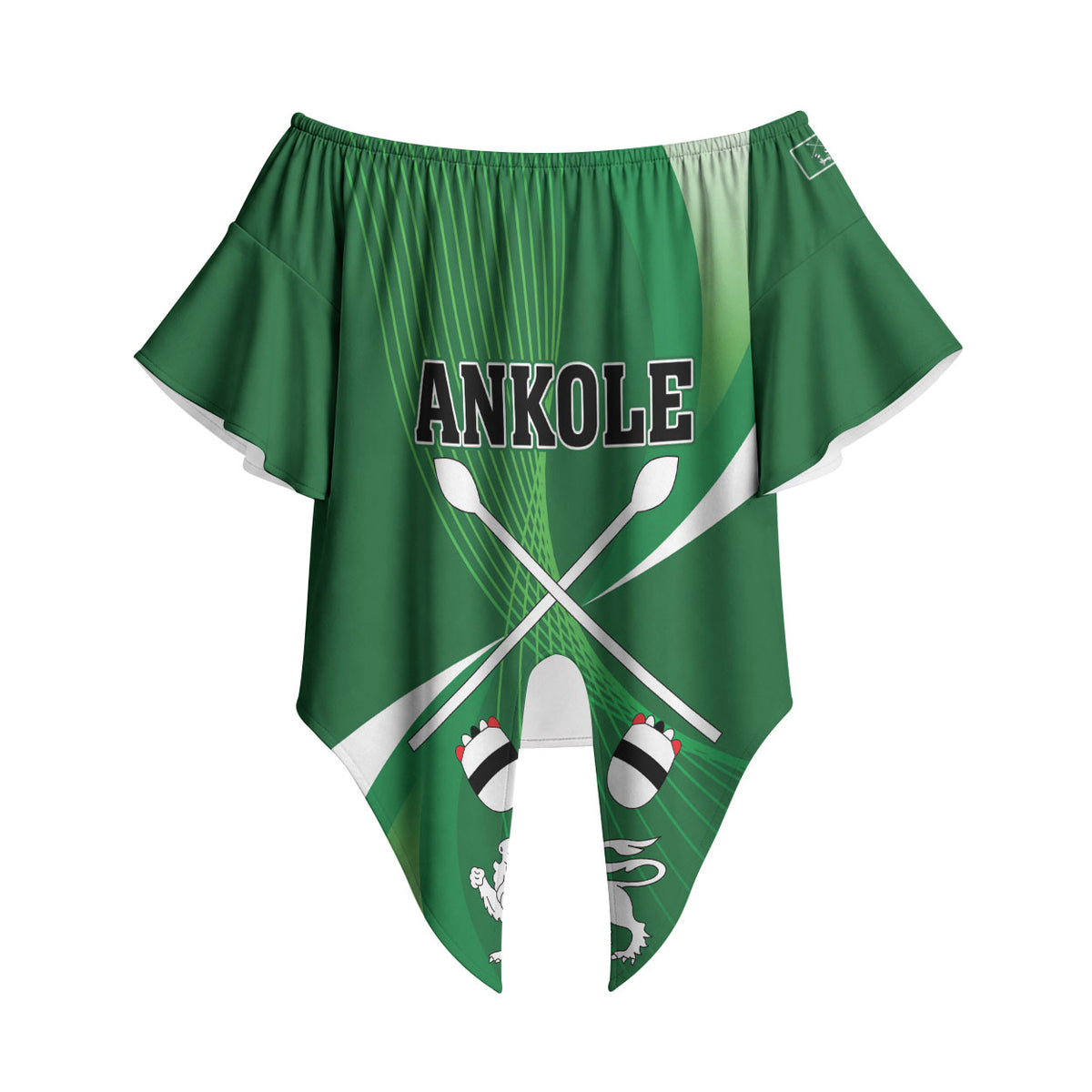 Personalised Kingdom of Ankole Off Shoulder Wrap Waist Top Obugabe Bw Ankole