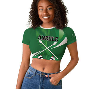 Personalised Kingdom of Ankole Raglan Cropped T shirt Obugabe Bw Ankole