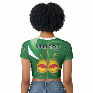 Personalised Kingdom of Ankole Raglan Cropped T shirt Obugabe Bw Ankole