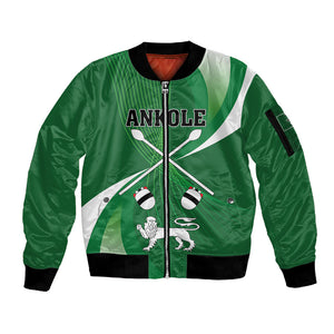 Personalised Kingdom of Ankole Sleeve Zip Bomber Jacket Obugabe Bw Ankole