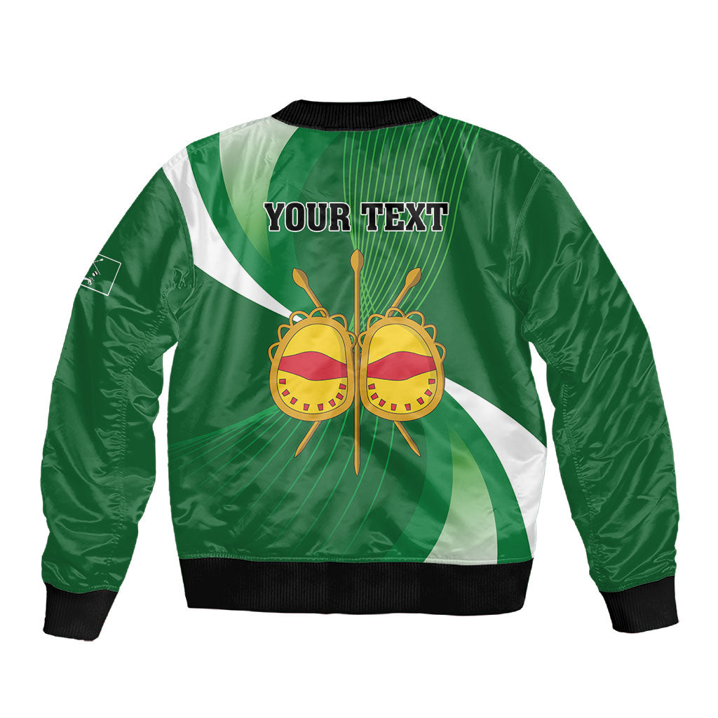 Personalised Kingdom of Ankole Sleeve Zip Bomber Jacket Obugabe Bw Ankole