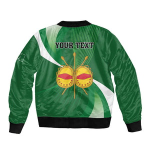 Personalised Kingdom of Ankole Sleeve Zip Bomber Jacket Obugabe Bw Ankole