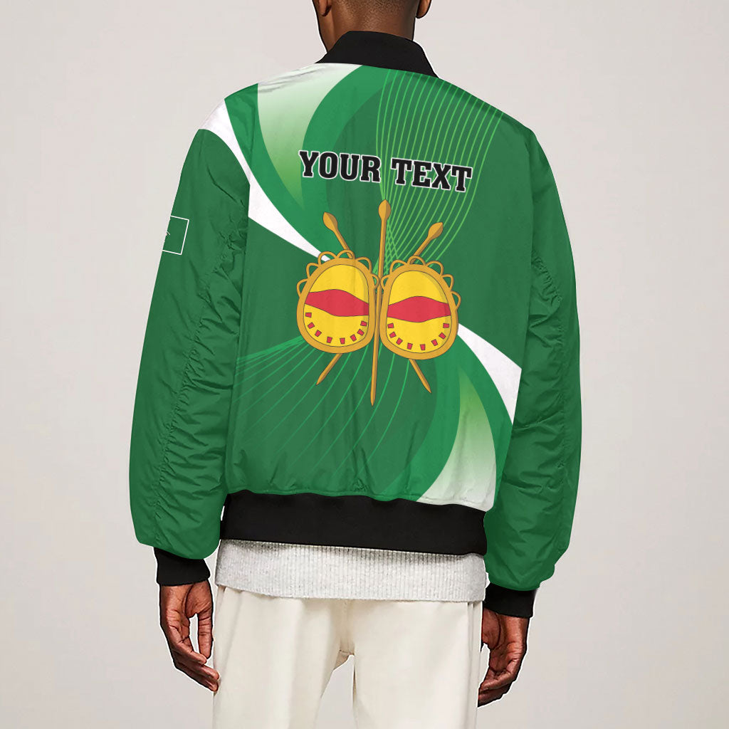 Personalised Kingdom of Ankole Sleeve Zip Bomber Jacket Obugabe Bw Ankole