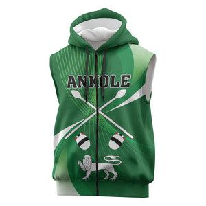 Personalised Kingdom of Ankole Sleeveless Zip Hoodie Obugabe Bw Ankole