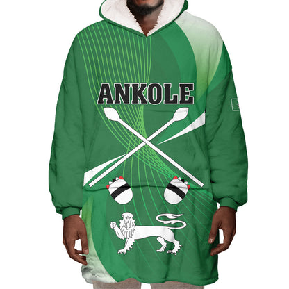 Personalised Kingdom of Ankole Wearable Blanket Hoodie Obugabe Bw Ankole