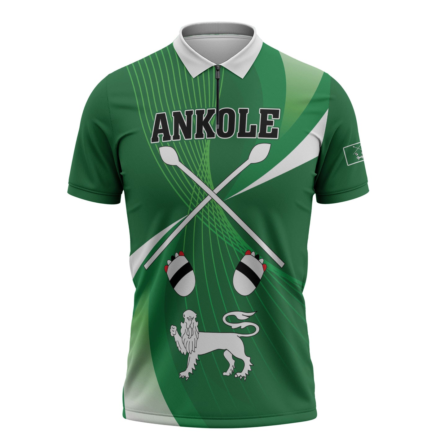Personalised Kingdom of Ankole Zipper Polo Shirt Obugabe Bw Ankole