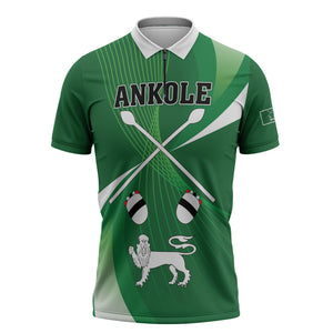 Personalised Kingdom of Ankole Zipper Polo Shirt Obugabe Bw Ankole
