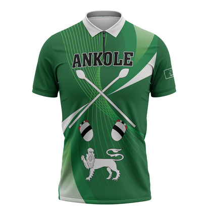 Personalised Kingdom of Ankole Zipper Polo Shirt Obugabe Bw Ankole