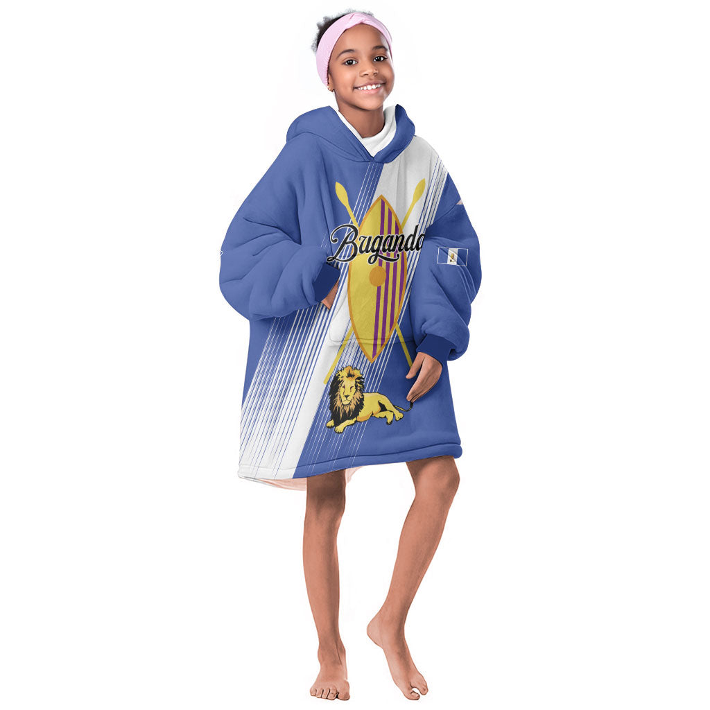 Personalised Buganda Kid Wearable Blanket Hoodie Ekitiibwa kya Buganda