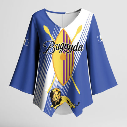 Personalised Buganda Kimono Sleeve Blouse Ekitiibwa kya Buganda
