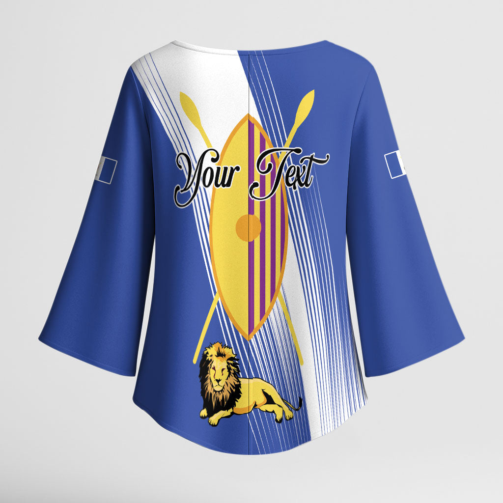 Personalised Buganda Kimono Sleeve Blouse Ekitiibwa kya Buganda