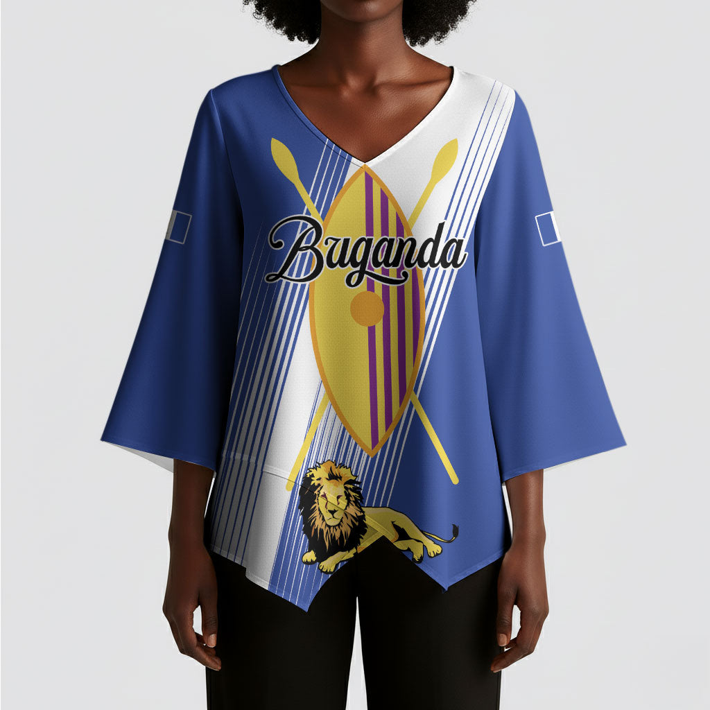 Personalised Buganda Kimono Sleeve Blouse Ekitiibwa kya Buganda
