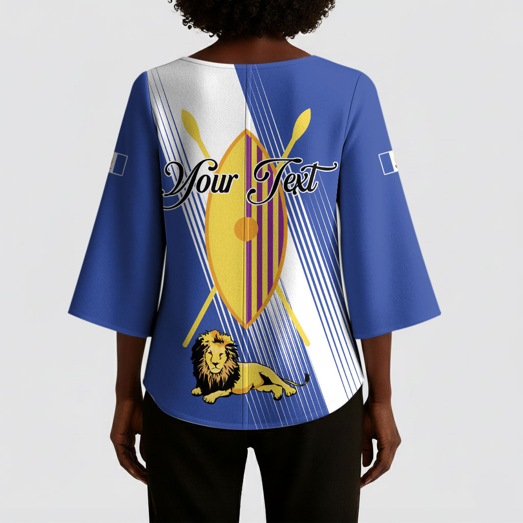 Personalised Buganda Kimono Sleeve Blouse Ekitiibwa kya Buganda