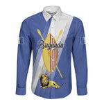 Personalised Buganda Long Sleeve Button Shirt Ekitiibwa kya Buganda