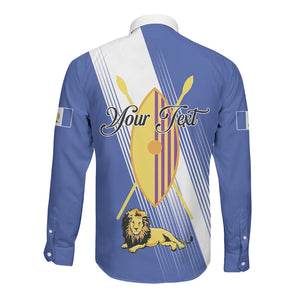 Personalised Buganda Long Sleeve Button Shirt Ekitiibwa kya Buganda