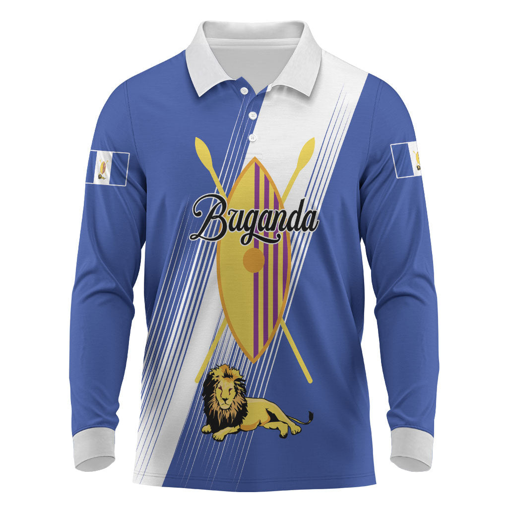 Personalised Buganda Long Sleeve Polo Shirt Ekitiibwa kya Buganda