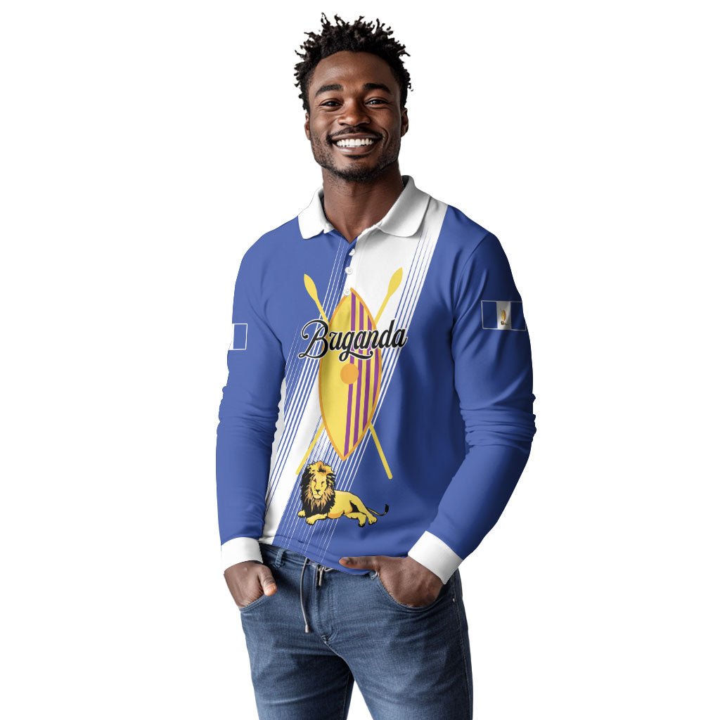 Personalised Buganda Long Sleeve Polo Shirt Ekitiibwa kya Buganda