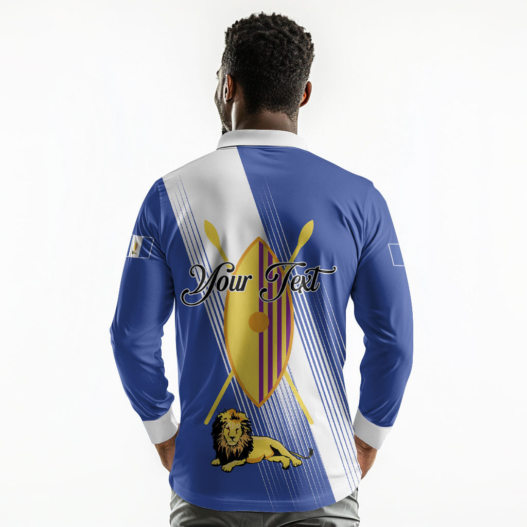 Personalised Buganda Long Sleeve Polo Shirt Ekitiibwa kya Buganda