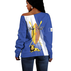 Personalised Buganda Off Shoulder Sweater Ekitiibwa kya Buganda