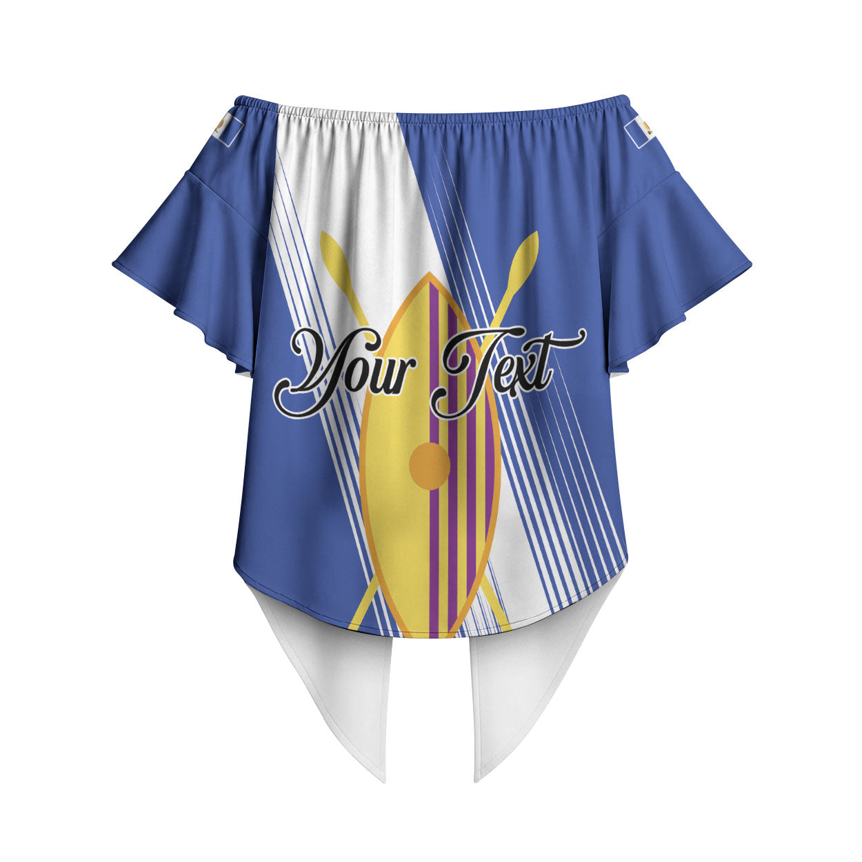 Personalised Buganda Off Shoulder Wrap Waist Top Ekitiibwa kya Buganda