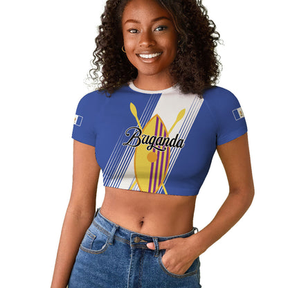Personalised Buganda Raglan Cropped T shirt Ekitiibwa kya Buganda