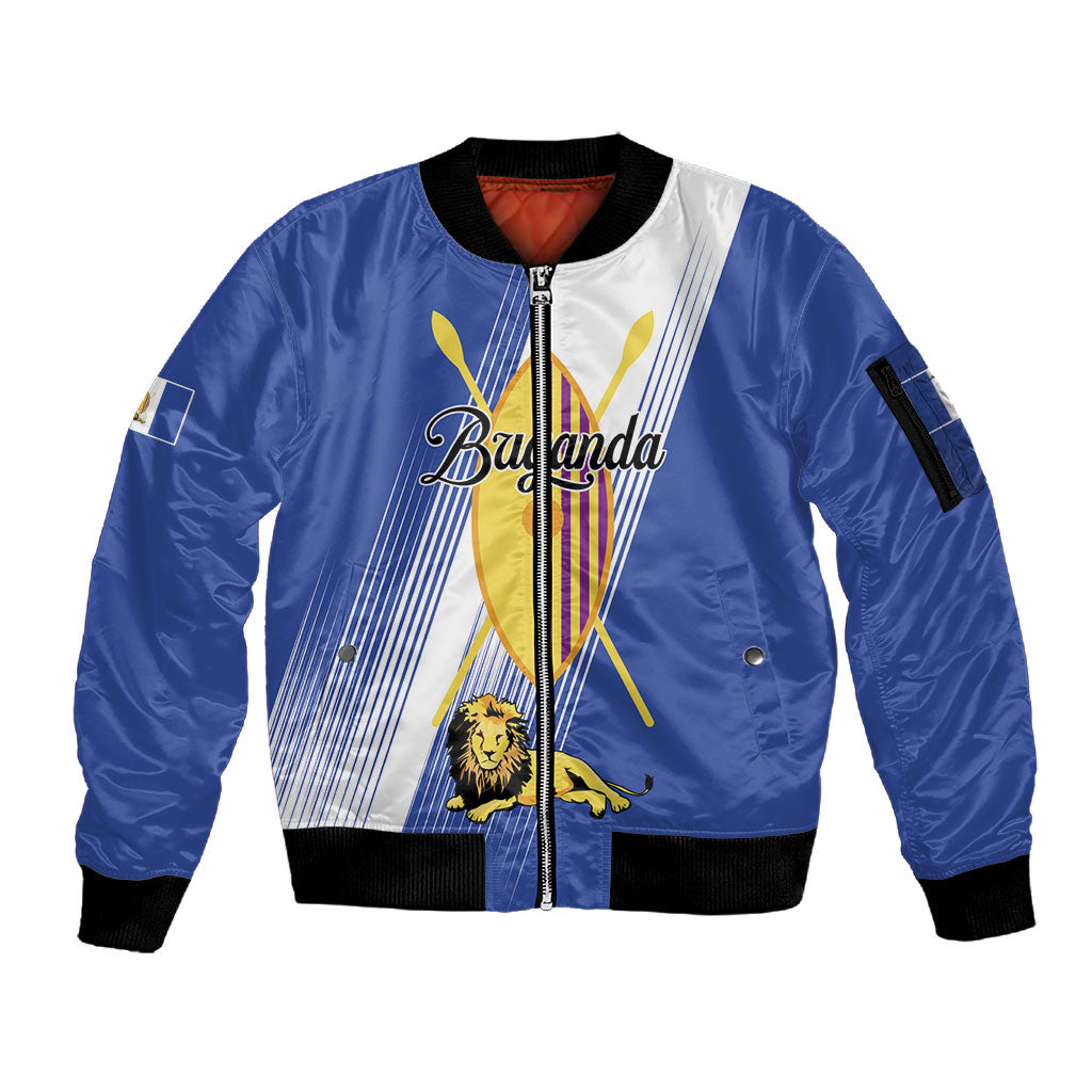 Personalised Buganda Sleeve Zip Bomber Jacket Ekitiibwa kya Buganda