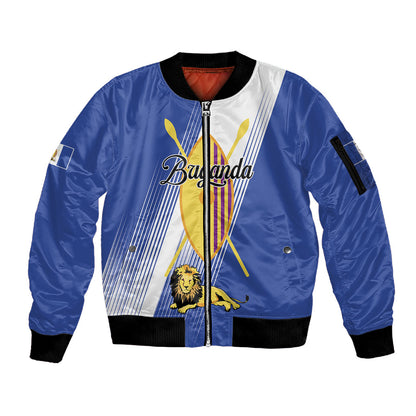 Personalised Buganda Sleeve Zip Bomber Jacket Ekitiibwa kya Buganda
