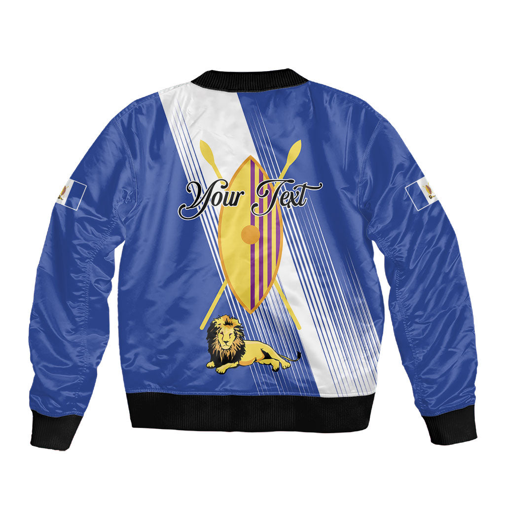 Personalised Buganda Sleeve Zip Bomber Jacket Ekitiibwa kya Buganda