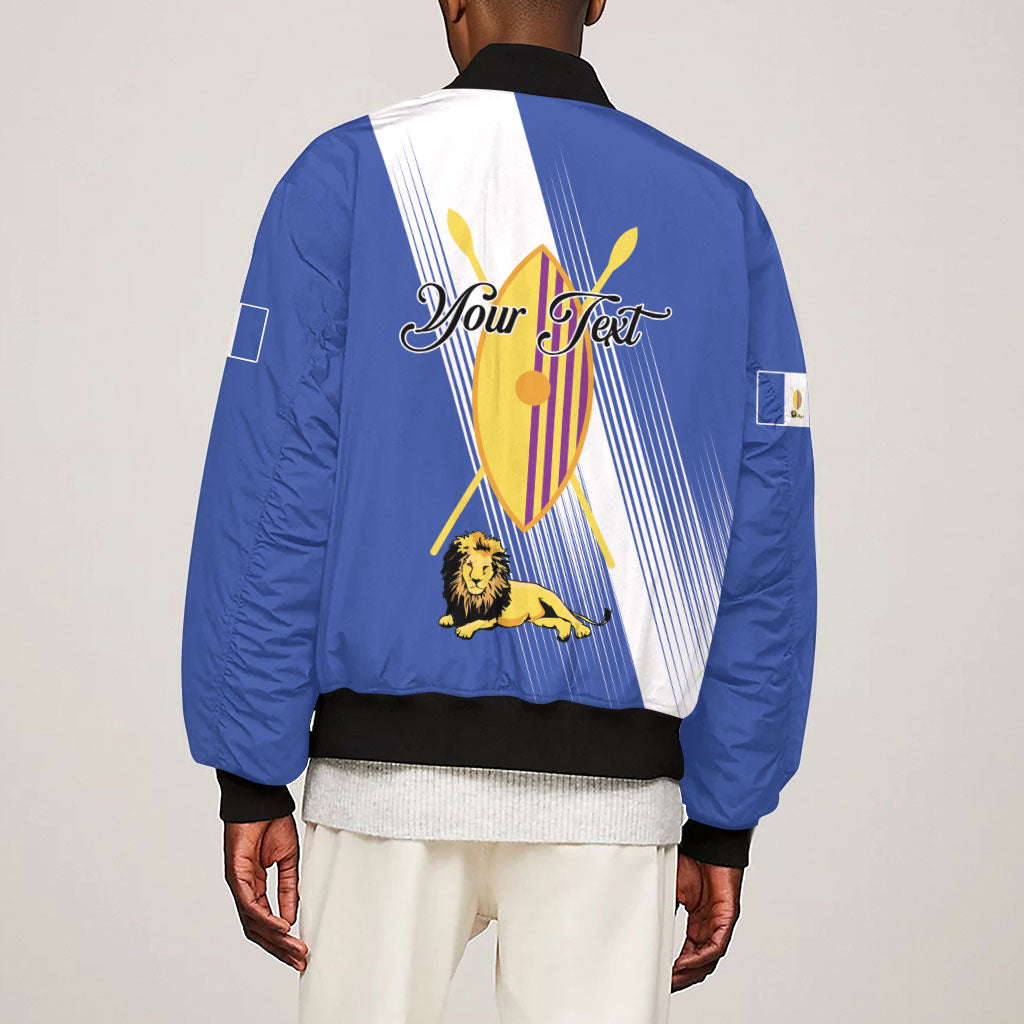 Personalised Buganda Sleeve Zip Bomber Jacket Ekitiibwa kya Buganda