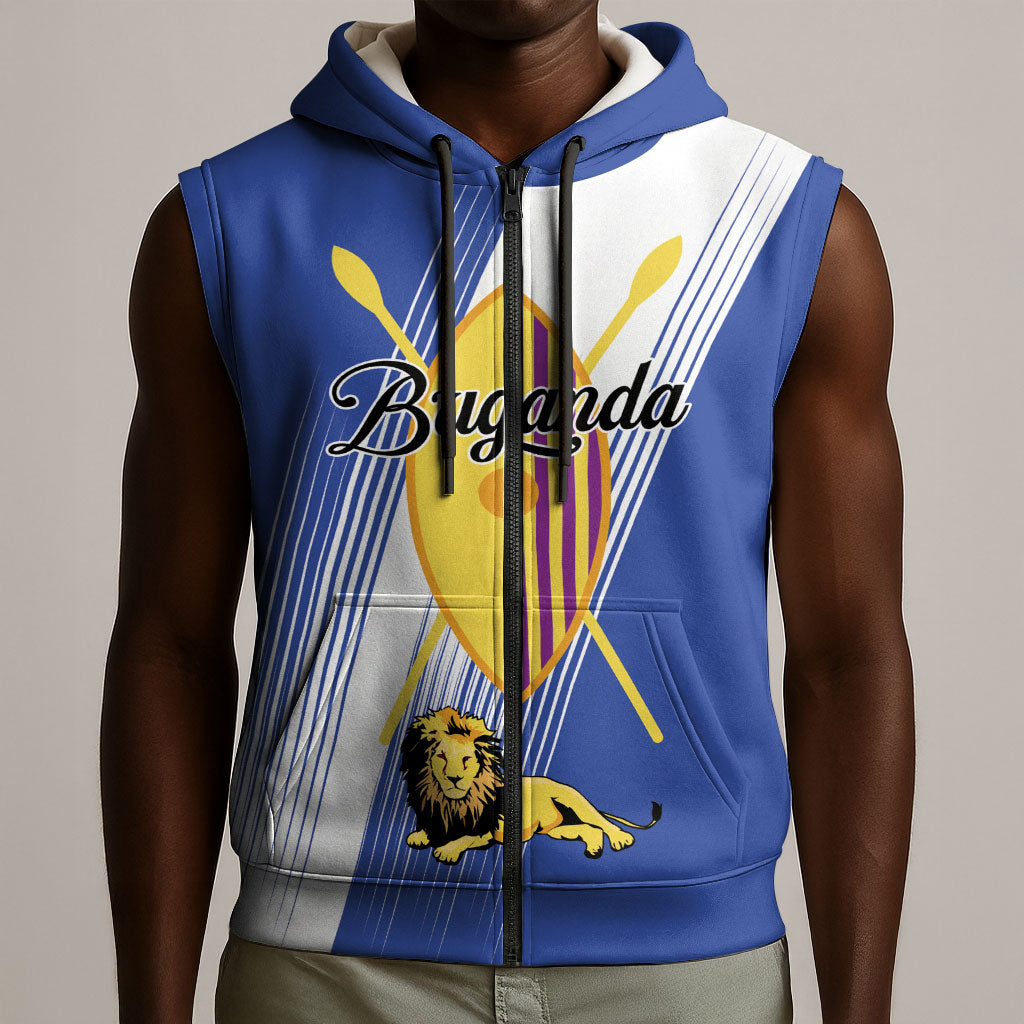 Personalised Buganda Sleeveless Zip Hoodie Ekitiibwa kya Buganda
