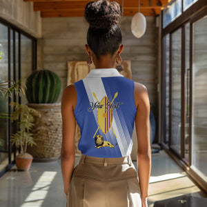 Personalised Buganda Women Sleeveless Polo Shirt Ekitiibwa kya Buganda
